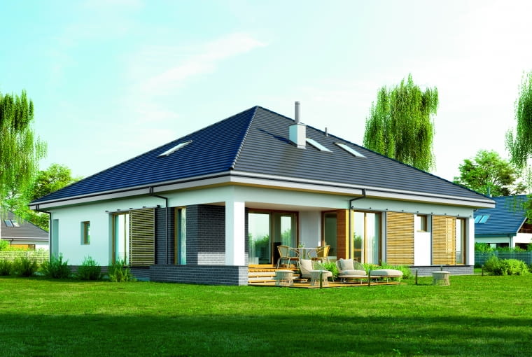 Widok na ogród E-231 Projekty domów z miejscem do pracy