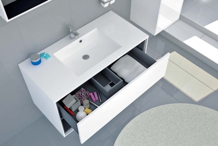 Szafka podumywalkowa MODENA, szer. 72 cm, szuflada ułatwiająca utrzymanie porządku, 881 zł/bez umywalki, Oristo