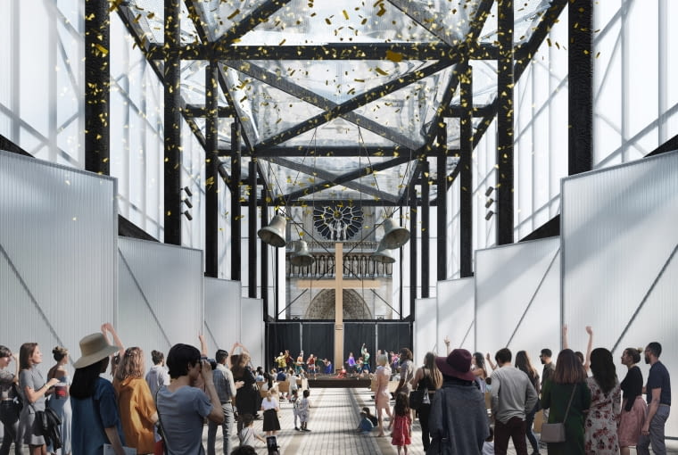 Pawilon przed Notre-Dame. Proj. Gensler.