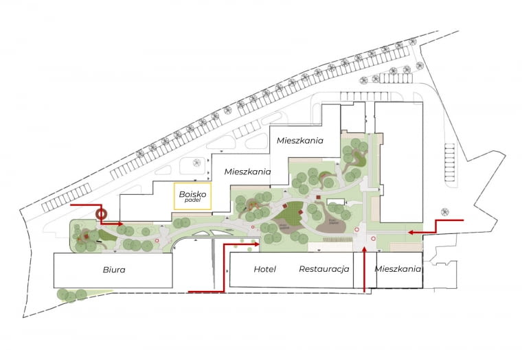 Kozielska Park w Katowicach - tereny zielone projektu TopScape Kozielska Park w Katowicach - tereny zielone projektu TopScape