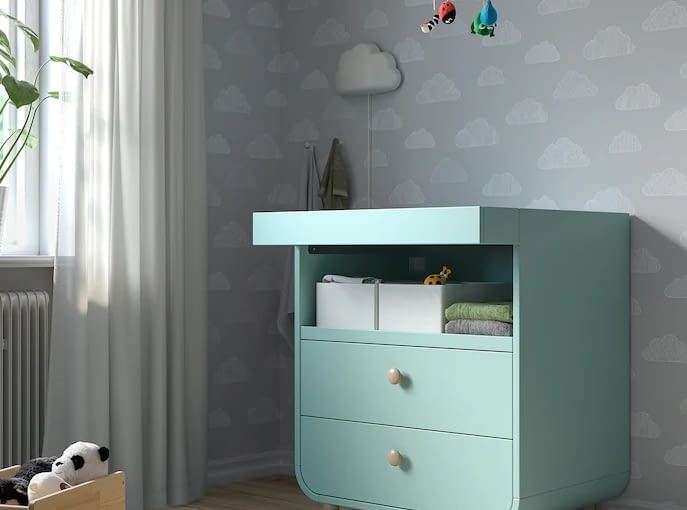 Komoda z przewijakiem MYLLRA Pokój dla niemowlaka IKEA