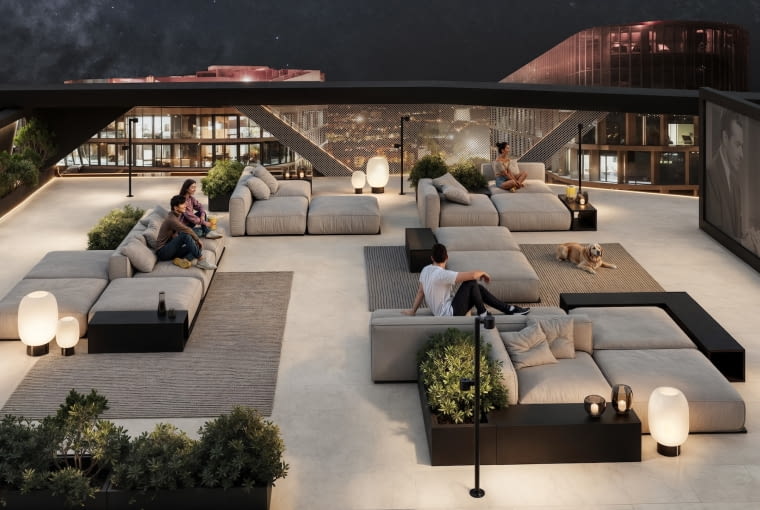 Taras na dachu inwestycji O27 Apartamenty Opolska w Katowicach