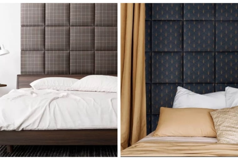 Zagłówki na ścianę z paneli tapicerowanych Stegu Mollis 30x30 cm zagłówek Castorama