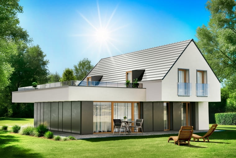 Dachówka betonowa Braas Teviva TermoComfort, kolor grafitowy