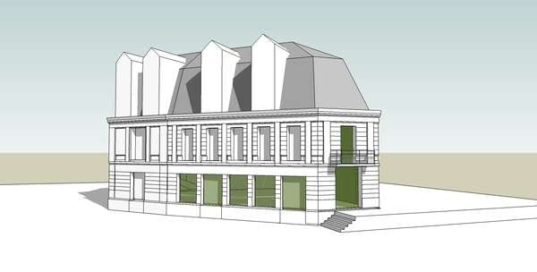 Projekt, nadbudowa kamienicy w Mławie