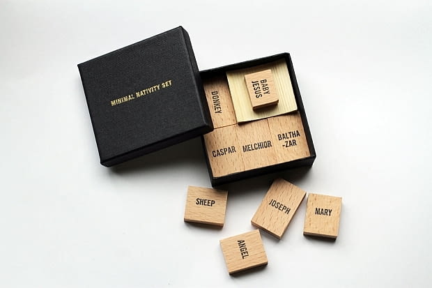 Minimalistyczna szopka; proj. Emilie Voirin minimalistyczna szopka, nowoczesna szopka, designerska szopka