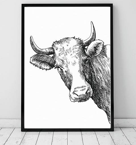 Krowa, plakat, papier, 29,7 x 42 cm, 39 zł