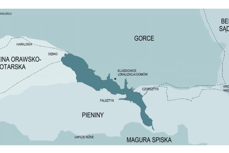 Panoramalake nad Jeziorem Czorsztyńskim - schemat lokalizacji