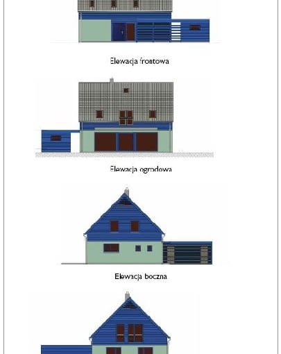 Widok elewacji - "Dom oszczędny" projekt domu,projekty domów,dom jednorodzinny,elewacje