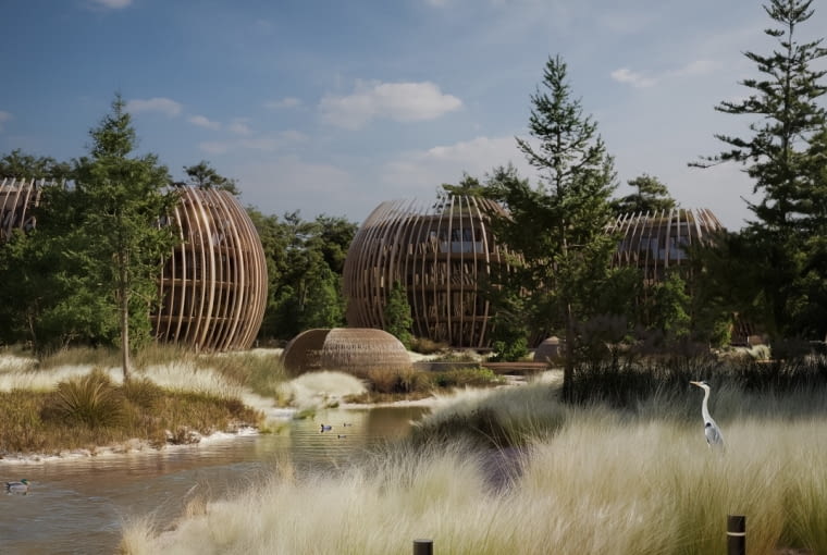 Kompleks apartamentowo-hotelowy na Wyspie Sobieszewskiej. Proj. Paulina Czurak-Czapiewska, Ideograf Kompleks apartamentowo-hotelowy na Wyspie Sobieszewskiej. Proj. Paulina Czurak-Czapiewska, Ideograf