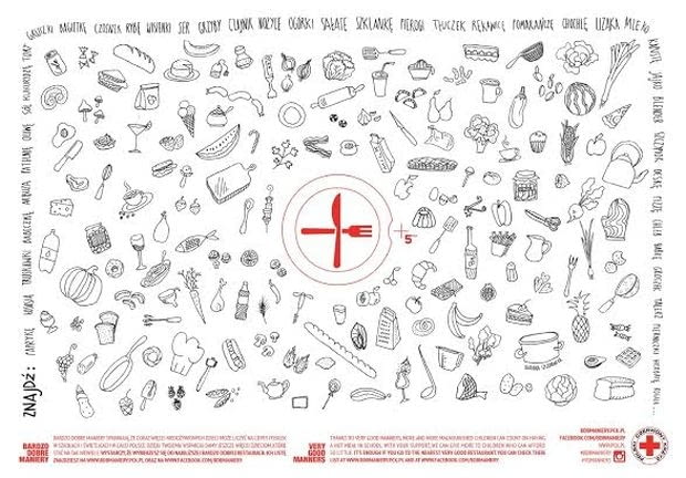 Bardzo Dobre Maniery - podkładka podkładka, Bardzo Dobre Maniery, PCK, polscy rysownicy, polscy ilustratorzy