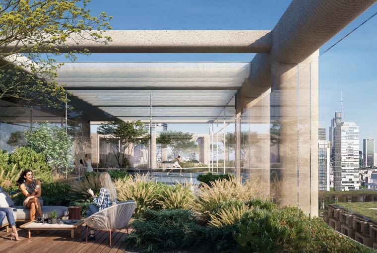 NOHO ONE w Warszawie. Na dachu jednego z budynków apartamentowych znajdzie się kort do padla NOHO ONE w Warszawie. Na dachu jednego z budynków apartamentowych znajdzie się kort do padla