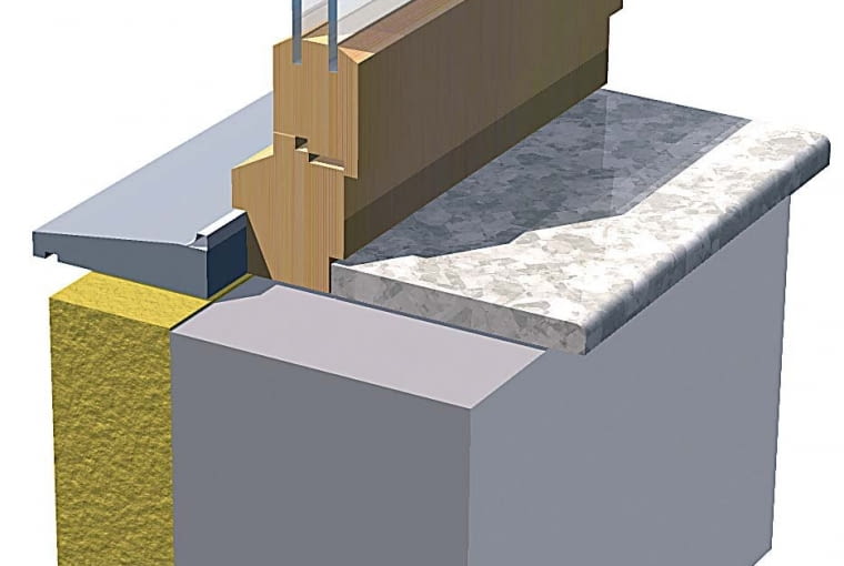 Tradycyjny sposób ustawienia okna w ścianie dwuwarstwowej - przy zewnętrznym licu ściany