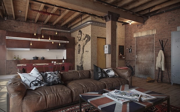 Mieszkanie w industrialnym stylu - 47 m2; proj. Nordes Design Gropu mieszkanie w stylu loft, mieszkanie loft, kawalerka loft, mieszkanie w industrialnym stylu, małe mieszkanie