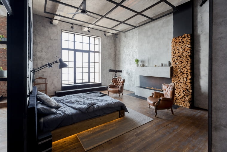Sypialnia w stylu industrialnym styl industrialny