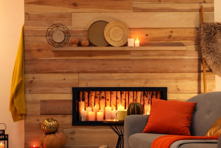 Atrapa kominka w drewnie