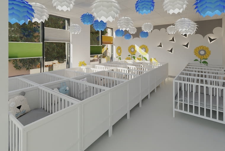 Żłobek w Czernikowie - sypialnia. Proj. M&R Biuro Projektów