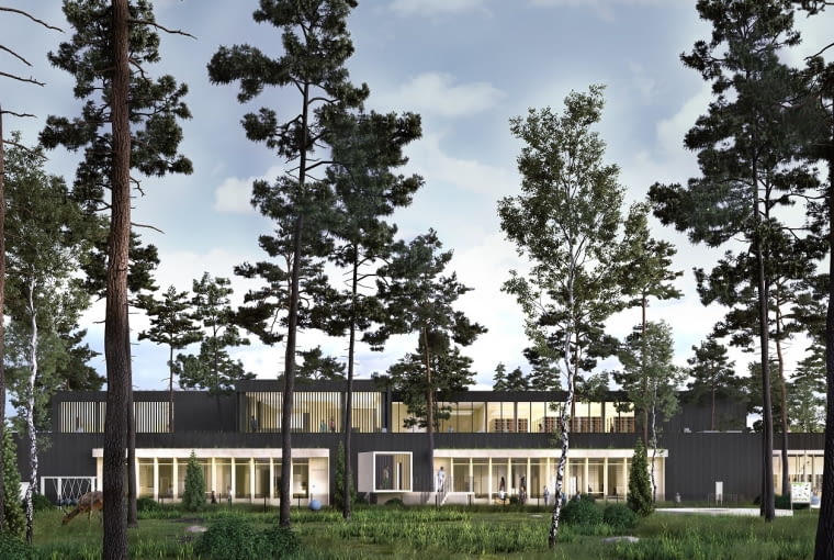 Projekt biblioteki i przedszkola wraz z zagospodarowaniem terenu w Józefowie