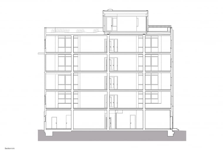 HAUS 1 w Berlinie - sekcja A-A. Proj. MVRDV HAUS 1 w Berlinie - sekcja A-A. Proj. MVRDV