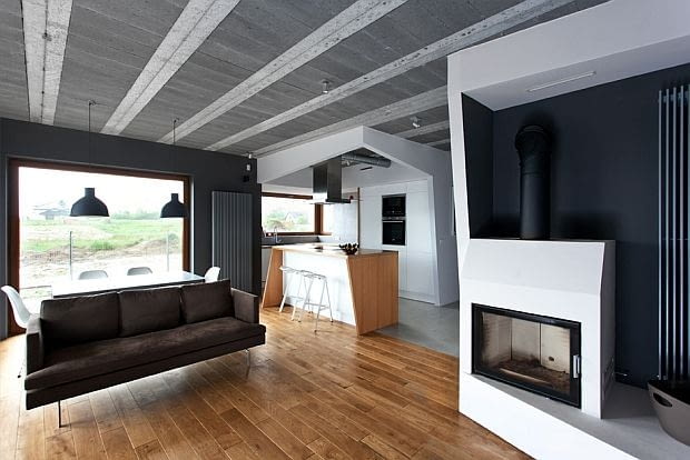Beam&Block House w Poznaniu; proj. mode:lina nowoczesny dom, minimalistyczne wnętrza, dom w betonie
