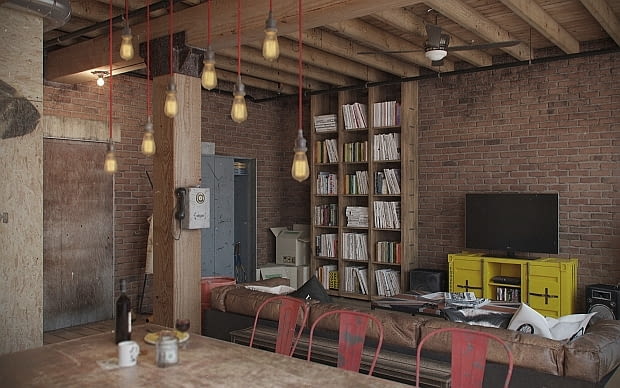 Mieszkanie w industrialnym stylu - 47 m2; proj. Nordes Design Gropu mieszkanie w stylu loft, mieszkanie loft, kawalerka loft, mieszkanie w industrialnym stylu, małe mieszkanie