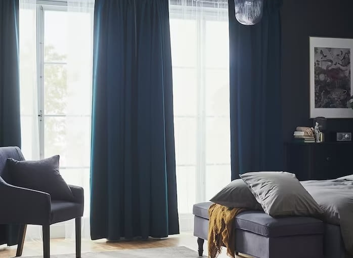 Zasłony zaciemniające MAJGULL 145x300cm na przelotkach