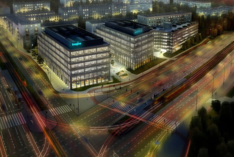 Kompleks biurowy Imagine w Łodzi. Kompleks biurowy Imagine w Łodzi.