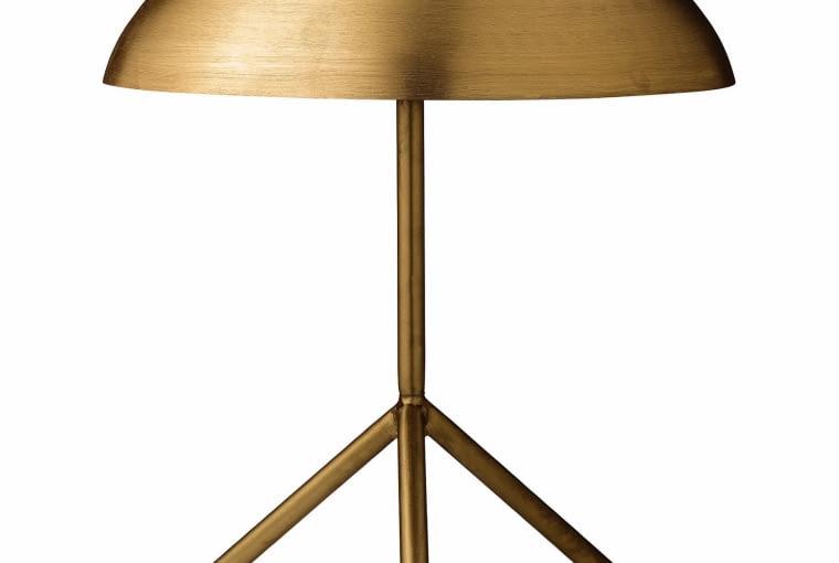 grzybek Klasyczna lampa biurkowa w stylu retro z metalu w kolorze starego złota. Wys. 40 cm. 890 zł, Bloomingville/loftbar.pl