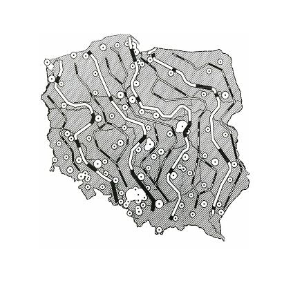 Linearny System Ciągły dla Polski, źródło: Oskar Hansen, Ku formie otwartej, Warszawa: Fundacja Galerli Foksal, Frankfurt am Main: Revolver, 2005 Linearny System Ciągły dla Polski, źródło: Oskar Hansen, Ku formie otwartej, Warszawa: Fundacja Galerli Foksal, Frankfurt am Main: Revolver, 2005