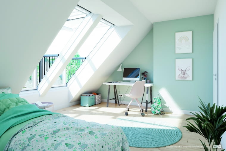 Na piętrze zazwyczaj można odnaleźć ciszę i spokój, dlatego coraz popularniejsze stają się sypialnie na poddaszu. Przytulność wprowadzą do niej jasne barwy i przemyślane dodatki