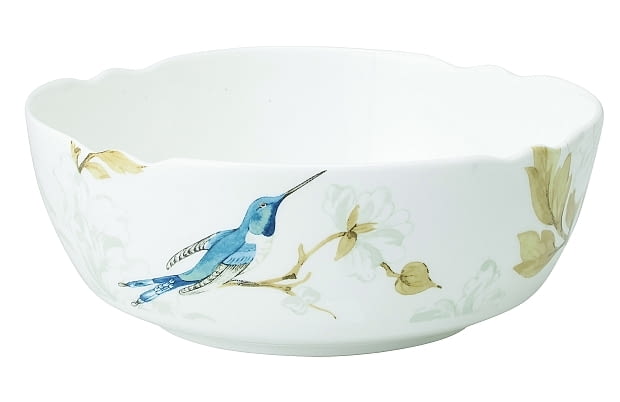 TK Maxx - Biała, ceramiczna miska ozdobiona motywem kwiatów i ptaków: od 17,99 zł. dekoracje, dekoracje stołu, ceramika, dekoracje na stół, TK Maxx, wnętrza