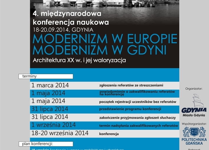 Konferencja Modernizm w Europie, modernizm w Gdyni - program Konferencja Modernizm w Europie, modernizm w Gdyni - program