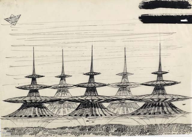 Jan Głuszak - wizja zespołu jednostek wysokich na morzu, 1964 r Europejska Noc Muzeów - architektoniczne i dizajnerskie atrakcje