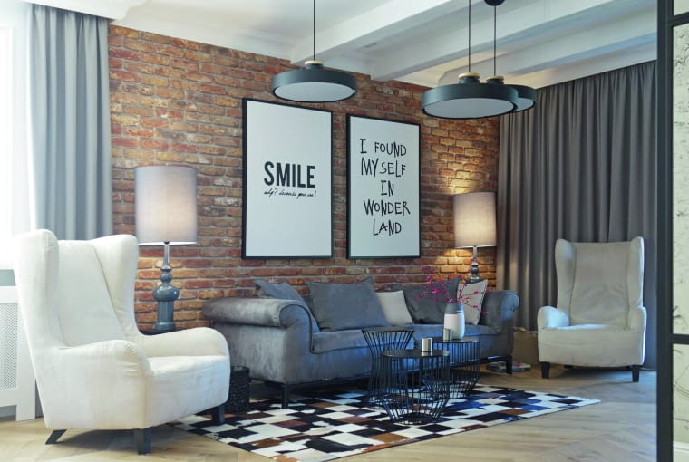 Bardzo efektownym pomysłem jest udekorowanie cegłą ściany w strefie wypoczynku, szczególnie jeśli dopełnia nowoczesny styl wnętrza Bardzo efektownym pomysłem jest udekorowanie cegłą ściany w strefie wypoczynku, szczególnie jeśli dopełnia nowoczesny styl wnętrza