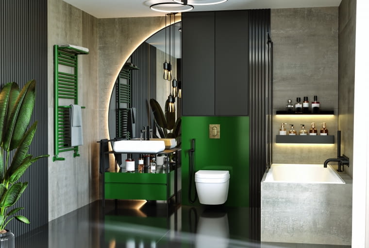 Model, który nie tylko spełnia funkcję grzewczą, ale i dekoracyjną. Grzejnik ma panele grzewcze o okrągłym przekroju wsparte na dwóch smukłych kolektorach. Dodatkowo wyposażono go w dwie grzejące półki. Za ich sprawą w łazience powstaje dużo dodatkowego miejsca na wieszanie i suszenie ręczników