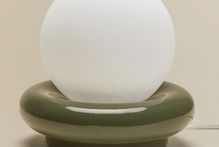 lampa stołowa Kryx, ceramika, szkło, śr. 20 cm, 108,95 zł, sklum.com