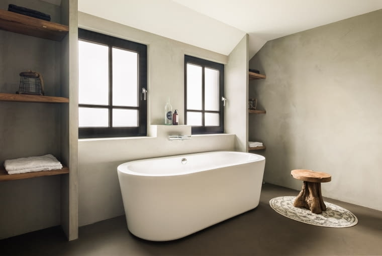 Łazienka inspiracje - beton na ścianach Łazienka inspiracje - beton na ścianach