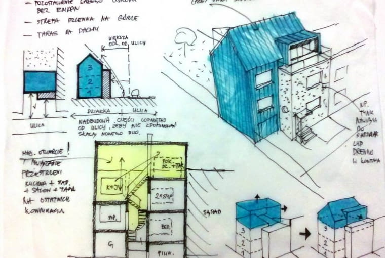 Przebudowa i rozbudowa domu kostki w Tarnowskich Górach. Proj. Inostudio