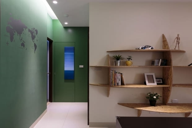 Nowoczesne mieszkanie na Tajwanie; proj. House Design nowoczesne mieszkanie, funkcjonalne mieszkanie, oryginalne mieszkanie, obrotowy telewizor
