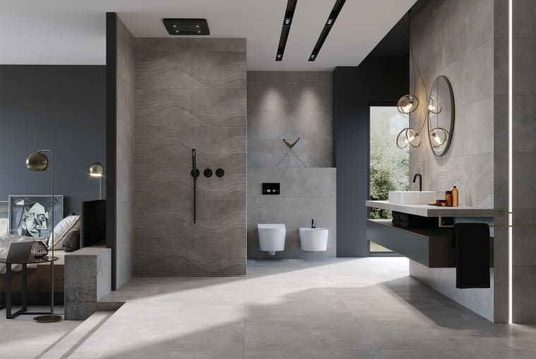 Kolekcja Concrete Sea_40x120 płytki ceramiczne płytki podłogowe płytki ścienne płytki łazienkowe gres opoczno