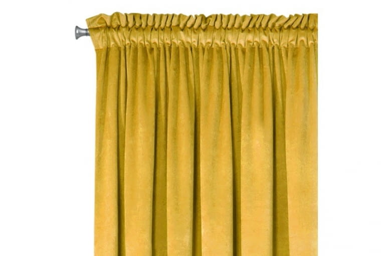 Zasłona na taśmie marszczącej ROSA 140x270 cm Żółta 89,90zł