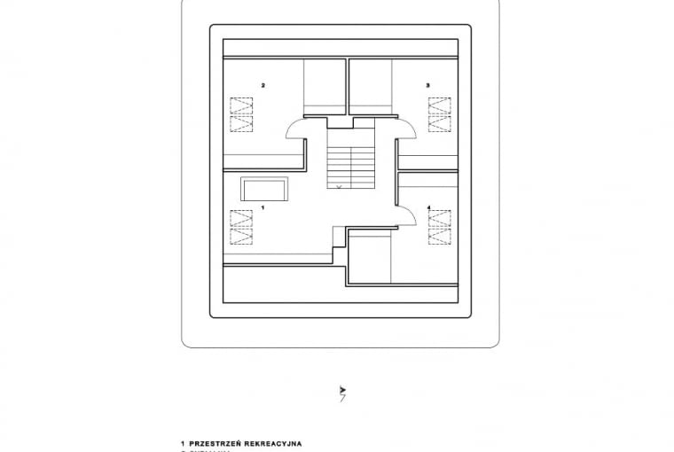 Dom Grzyb pod Łodzią - rzut piętra