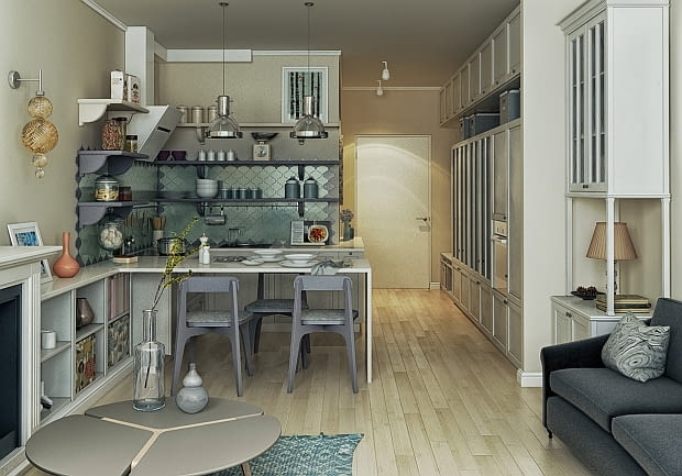 Przytulne małe mieszkanie - 32 m kw.; proj. Sreda Interior małe mieszkanie, jak urządzić małe mieszkanie, przytulne małe mieszkanie, projekt malego mieszkania