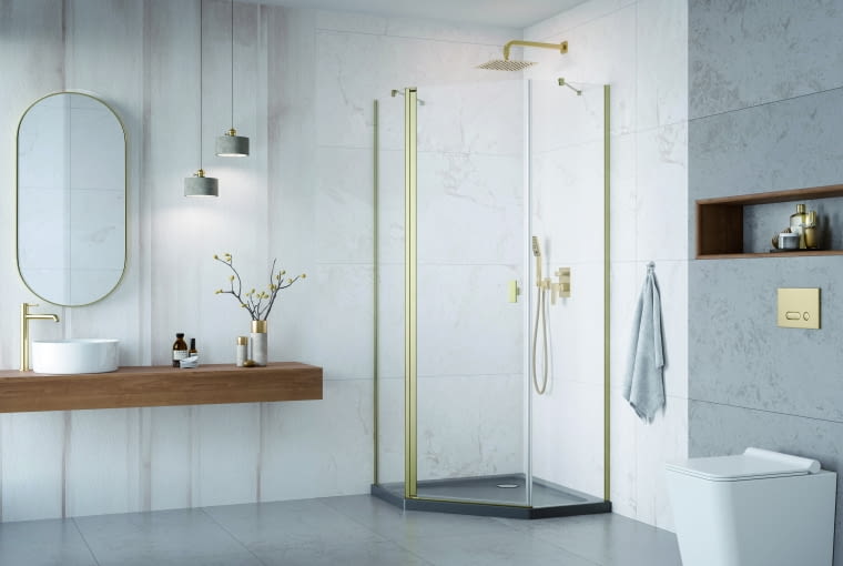 Pięciokątna kabina prysznicowa to propozycja dla tych, którzy chcą wykorzystać przestrzeń swojej łazienki w najbardziej efektywny sposób