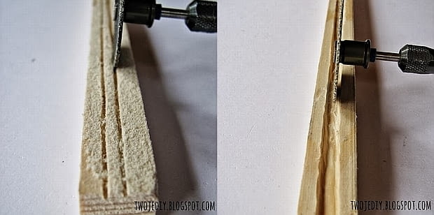 DIY - mini szklarnia. Krok 1: Zaczynamy od wycięcia rowków w listewkach. Rowki należy pogłębić. mini szklarnia, DIY, zrób to sam, szklarnia, design