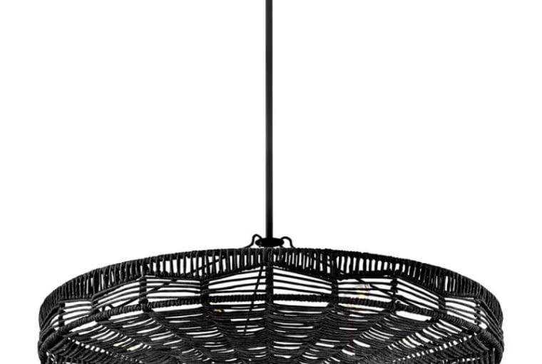 Lampa Ophelia (Hinkley), rattan, stal, śr. 76 cm, 6082,01 zł, quintiesse.pl