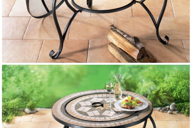 Przenośne ognisko po przykryciu blatem może służyć za stolik.