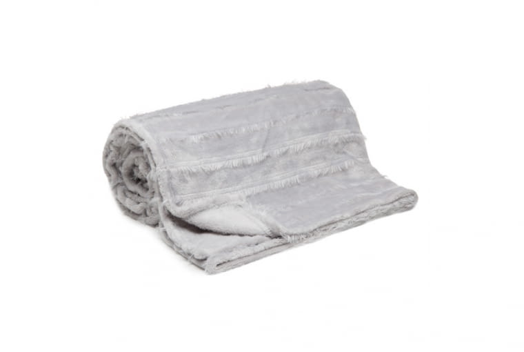 Koc z frędzlami jasnoszary ASHA 130x160 cm 69,90zł