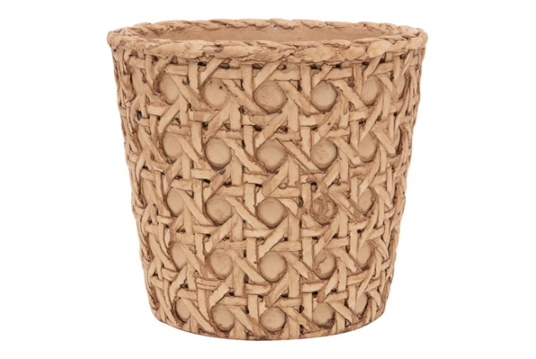 Osłonka dekoracyjna z cementu imitująca rattan 18,5 cm 69,90 zł Osłonka dekoracyjna z cementu imitująca rattan 18,5 cm 69,90 zł