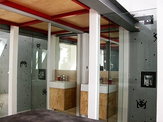 Kawalerka na poddaszu - 45 m2; proj. Studio Projektowe Atoato. kawalerka, małe mieszkanie, mieszkanie na poddaszu, kawalerka na poddaszu